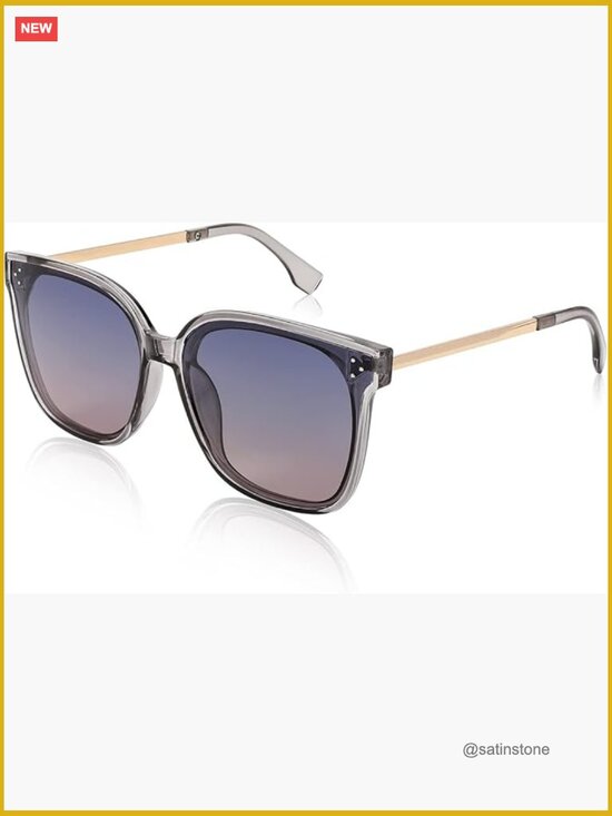 Oversized Retro Square Polarized Sunglasses UV400